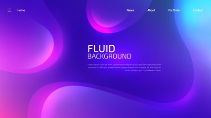 Wall Mural - trendy fluid gradient background for landing page background, colorful abstract liquid 3d shaped. fu