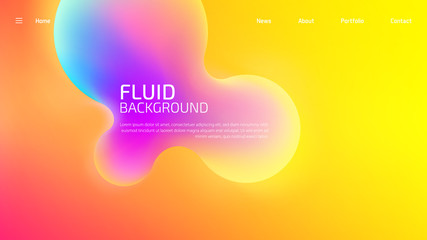 Wall Mural - trendy summer fluid gradient background for landing page background, colorful abstract liquid 3d sha