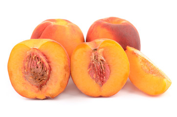 Wall Mural - Peaches on a white background