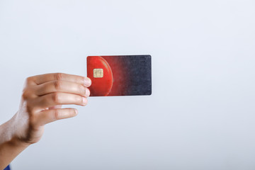 hand showing credit / Debit card