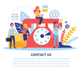 Poster - Contact us concept banner. Idea of customer service