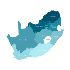 vector isolated illustration of simplified administrative map of south africa. borders and names of 