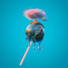 Wall Mural - little planet melts like a lollipop