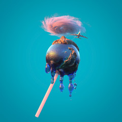 Wall Mural - little planet melts like a lollipop