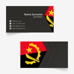 Wall Mural - Angola Flag Business Card, standard size (90x50 mm) business card template.