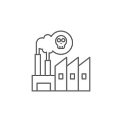 Poster - Industry flat, environment, factory, industrial, plant, pollution, smoke icon