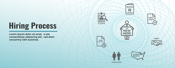 Wall Mural - New Employee Hiring Process icon set - Web Header Banner