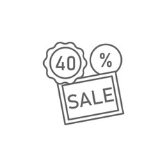 Poster - Sales, label, tag icon. Element of trade mall icon. Thin line icon for website design and development, app development. Premium icon