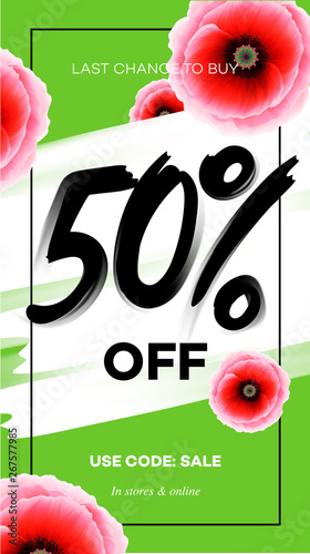 Season Sale 50 Off Banner Template Vector Illustration For