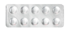 Silver Blister Packs Pills Isolated On White