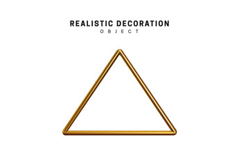 Poster - Golden geometric 3d object isolated on white background
