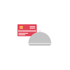 Poster - card, cloche, credit, food color icon