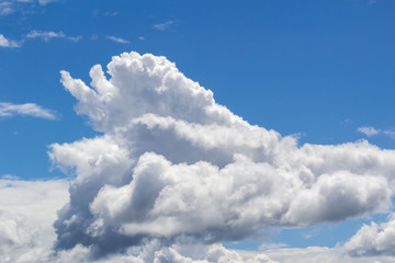 white clouds against a blue sky closeup