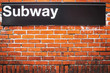 Subway sign of metro access in New York City - New York City, NY