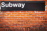 Fototapeta Boho - Subway sign of metro access in New York City - New York City, NY