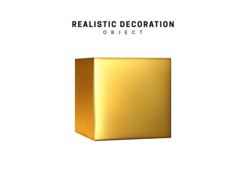 Poster - Isolated 3d object Shapes cube and geometric block, square.