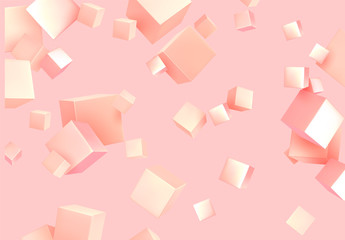 Poster - Abstract Background pink color with 3d cubes.