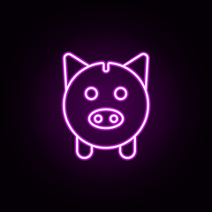 Poster - piggy bank neon icon. Elements of bank set. Simple icon for websites, web design, mobile app, info graphics
