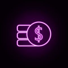 Poster - cent penny neon icon. Elements of bank set. Simple icon for websites, web design, mobile app, info graphics