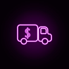 Poster - collector neon icon. Elements of bank set. Simple icon for websites, web design, mobile app, info graphics