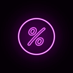 Poster - percentages neon icon. Elements of bank set. Simple icon for websites, web design, mobile app, info graphics