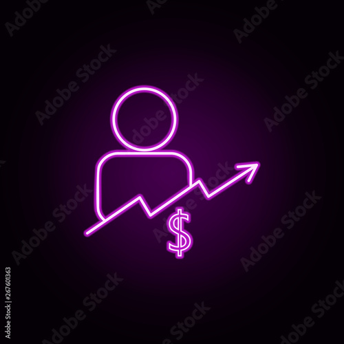 salary increase neon icon elements of bank set simple icon salary websites