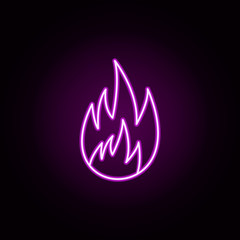 Poster - Flame neon icon. Elements of fireman set. Simple icon for websites, web design, mobile app, info graphics