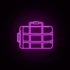 Poster - Fire-bag neon icon. Elements of fireman set. Simple icon for websites, web design, mobile app, info graphics