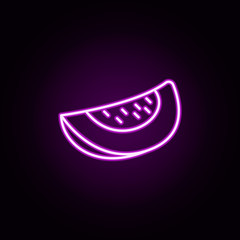 Poster - melon neon icon. Elements of Fruit set. Simple icon for websites, web design, mobile app, info graphics