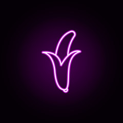 Poster - open banana neon icon. Elements of Fruit set. Simple icon for websites, web design, mobile app, info graphics