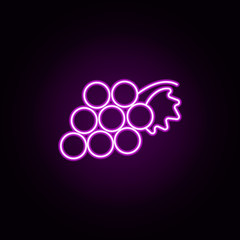 Poster - grapes neon icon. Elements of Fruit set. Simple icon for websites, web design, mobile app, info graphics
