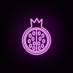 Poster - Garnet neon icon. Elements of Fruit set. Simple icon for websites, web design, mobile app, info graphics