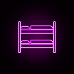 Poster - bunk bed neon icon. Elements of furniture set. Simple icon for websites, web design, mobile app, info graphics