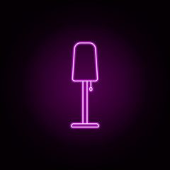 Poster - floor lamp neon icon. Elements of furniture set. Simple icon for websites, web design, mobile app, info graphics