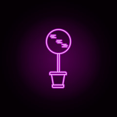 Poster - a tree in a pot neon icon. Elements of furniture set. Simple icon for websites, web design, mobile app, info graphics