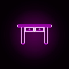 Poster - dresser neon icon. Elements of furniture set. Simple icon for websites, web design, mobile app, info graphics