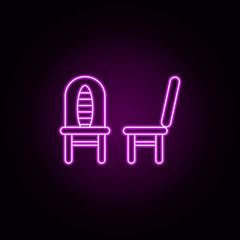 Poster - chairs neon icon. Elements of furniture set. Simple icon for websites, web design, mobile app, info graphics