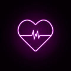 Poster - palpitation neon icon. Elements of hospital set. Simple icon for websites, web design, mobile app, info graphics