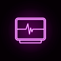 Poster - cardiogram neon icon. Elements of hospital set. Simple icon for websites, web design, mobile app, info graphics