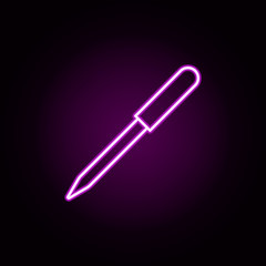 Poster - pipette neon icon. Elements of hospital set. Simple icon for websites, web design, mobile app, info graphics