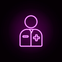 Poster - doctor neon icon. Elements of hospital set. Simple icon for websites, web design, mobile app, info graphics