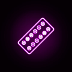 Poster - tile medicine neon icon. Elements of hospital set. Simple icon for websites, web design, mobile app, info graphics