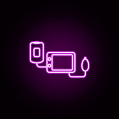 Poster - pressure meter neon icon. Elements of hospital set. Simple icon for websites, web design, mobile app, info graphics