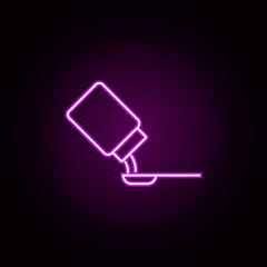 Poster - cough syrup neon icon. Elements of hospital set. Simple icon for websites, web design, mobile app, info graphics