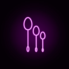 Poster - spoon set neon icon. Elements of restaurant set. Simple icon for websites, web design, mobile app, info graphics