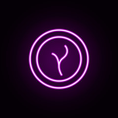 Poster - greens in a plate neon icon. Elements of restaurant set. Simple icon for websites, web design, mobile app, info graphics