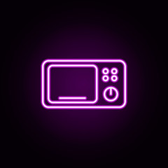 Poster - microwave oven neon icon. Elements of restaurant set. Simple icon for websites, web design, mobile app, info graphics