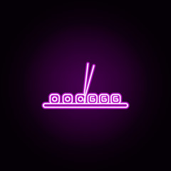 Poster - land neon icon. Elements of restaurant set. Simple icon for websites, web design, mobile app, info graphics