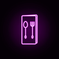 Poster - restaurant book neon icon. Elements of restaurant set. Simple icon for websites, web design, mobile app, info graphics