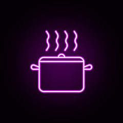Poster - pan neon icon. Elements of restaurant set. Simple icon for websites, web design, mobile app, info graphics